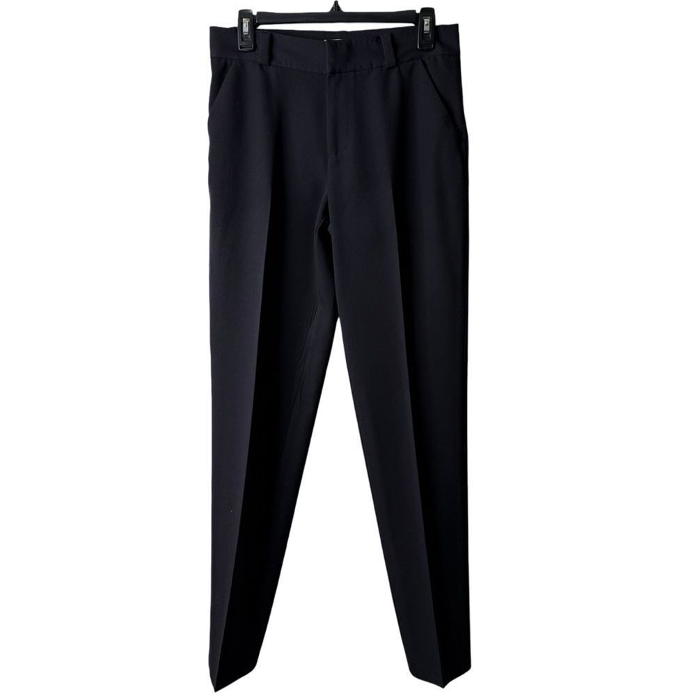 Sundance Black Pleat Front Straight Leg Boot Career Pants